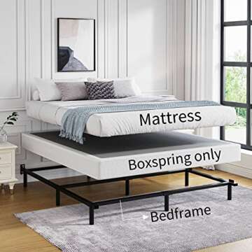 Aardhen Queen Box Spring - 5 Inch Metal Frame Mattress Foundation