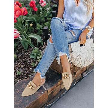 Stylish Backless Mules Flats for Women - Comfortable & Chic