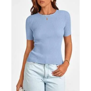 PRETTYGARDEN Women's Summer Casual Short Sleeve Top