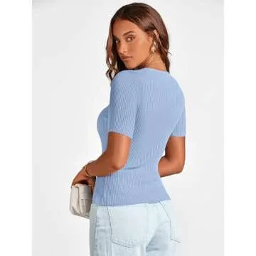 PRETTYGARDEN Women's Summer Casual Short Sleeve Top