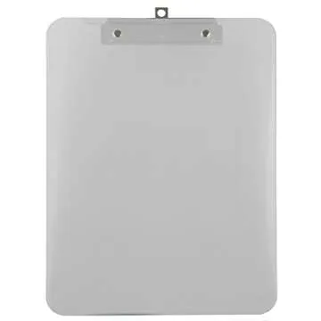 Trade Quest Plastic Clipboard Transparent Color Letter Size Low Profile Clip (Pack of 6) (Clear)