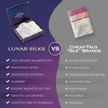 Lunar Silks Premium 100% Mulberry Silk Pillowcase for Hair and Skin