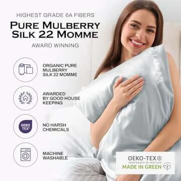 Lunar Silks Premium 100% Mulberry Silk Pillowcase for Hair and Skin