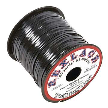 Pepperell Rexlace Plastic Craft Lace, 3/32-Inch Wide, Black