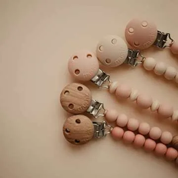 Stylish Mushie Silicone Pacifier Clip for Babies