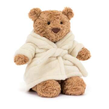 Jellycat Bartholomew Bear with Bathrobe - Soft Plush Teddy