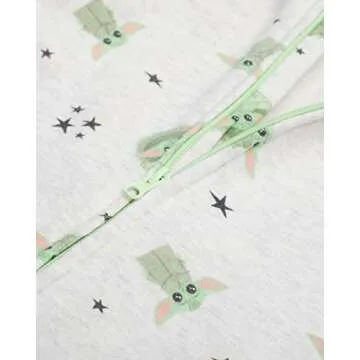 STAR WARS Baby Yoda New Born Infant Boys' Long Sleeve Fleece Hooded Romper Bodysuit Printed 0-3 Months