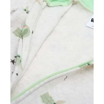 STAR WARS Baby Yoda New Born Infant Boys' Long Sleeve Fleece Hooded Romper Bodysuit Printed 0-3 Months