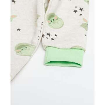 STAR WARS Baby Yoda New Born Infant Boys' Long Sleeve Fleece Hooded Romper Bodysuit Printed 0-3 Months