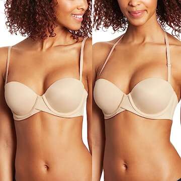 Maidenform Self Expressions Strapless Bra, Balconette Bra, Best Strapless Bra, Stay-Put Underwire, 5...