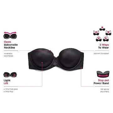 Maidenform Stay Put Strapless Bra, 5-Way Convertible