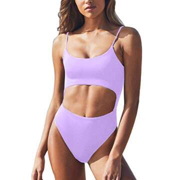 Meyeeka High Cut Monokini One Piece Swimsuit for Women