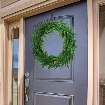 Jutom Christmas Norfolk Pine Wreath for Festive Decor