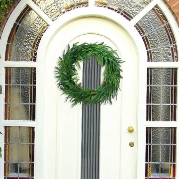 Jutom Christmas Norfolk Pine Wreath for Festive Decor