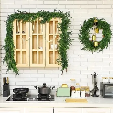 Jutom Christmas Norfolk Pine Wreath for Festive Decor