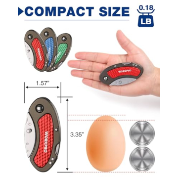 3-Piece WORKPRO Folding Utility Knife Set with Extra Blades