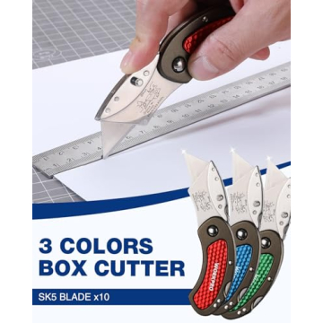 3-Piece WORKPRO Folding Utility Knife Set with Extra Blades