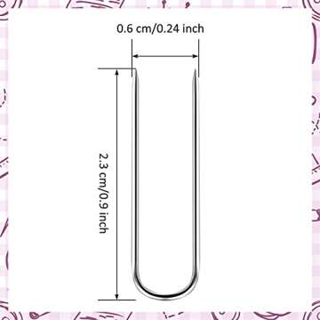 200 Pieces Fork Pins for Quilting Sewing Double Pins Needlecraft Blocking Pins Pins Stainless Steel ...