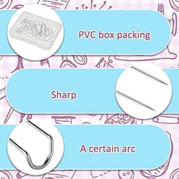 200 Pieces Fork Pins for Quilting Sewing Double Pins Needlecraft Blocking Pins Pins Stainless Steel U-pins for DIY Sewing Jewelry Craft Making, 0.91 x 0.2 Inch