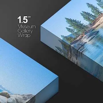 wall26 Canvas Print Wall Art Blue Lake in Mountain Forest Landscape Nature Wilderness Photography Modern Art Rustic Scenic Colorful Multicolor for Living Room, Bedroom, Office - 24"x36"