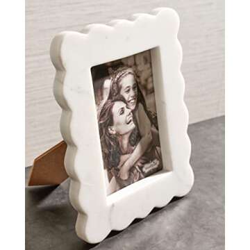 Mud Pie Scalloped Marble Frame, Large, 5x7