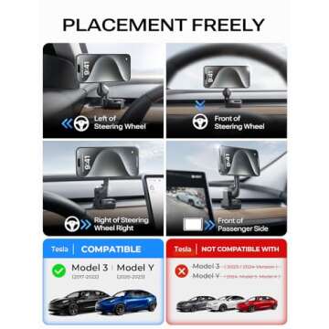 LISEN Tesla Phone Mount - MagSafe Car Mount for Model 3 Y