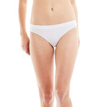 Kalon 6 Pack Women's Nylon Spandex Thong Underwear (Medium, Basics)