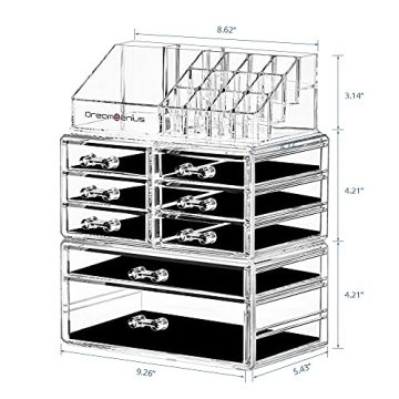 DreamGenius 3-Piece Makeup Organizer for Vanity