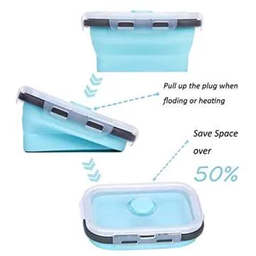 KUON Silicone Collapsible Food Storage Containers Set of 4