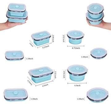 KUON Silicone Collapsible Food Storage Containers Set of 4