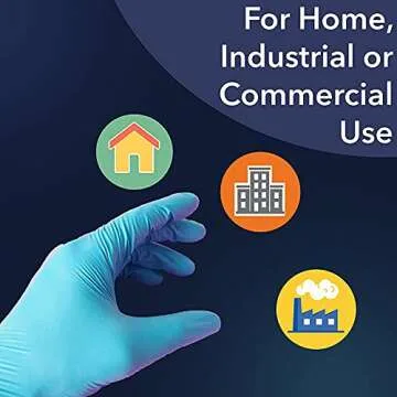 Circlecare Powder-Free Nitrile Disposable Exam Gloves, Industrial Medical Examination, Latex Free Rubber, Non-Sterile, Food Safe, Textured Fingertips, Ultra-Strong, Pack of 100, Blue - Size Large