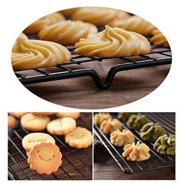 Mokpi Cooling Baking Rack, Drying Wire Racks, Size 16.14''x10'',Thick Heavy Duty Commercial Quality Grid Rack (2 pack)