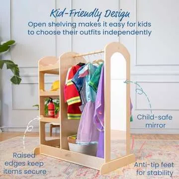 ECR4Kids Dress Up Center with Mirror for Kids Storage