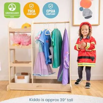 ECR4Kids Dress Up Center with Mirror for Kids Storage