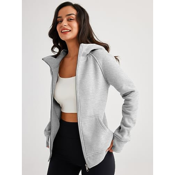 Trendy Queen Women's Zip Up Hoodies Fleece Jackets