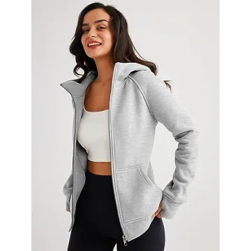 Trendy Queen Women's Zip Up Hoodies Fleece Jackets