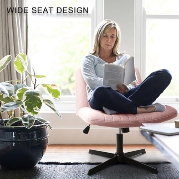 LEMBERI Armless Fabric Desk Chair for Home and Office