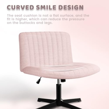 LEMBERI Armless Fabric Desk Chair for Home and Office