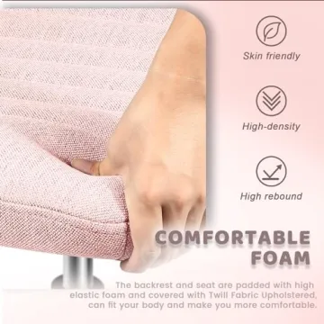 LEMBERI Armless Fabric Desk Chair for Home and Office