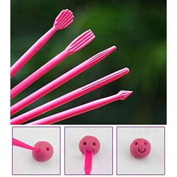 yueton 14pcs Plastic Clay Modeling Tool Set - Hot Pink
