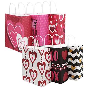 JOYIN 24 Pcs Valentine's Day Paper Gift Bags for Unique Gifting