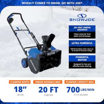 Snow Joe 24V Cordless Snow Blower - 18" Clear, Battery Included