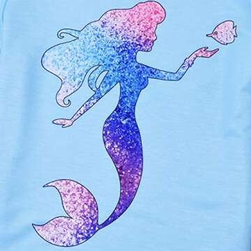 Girls Mermaid Pajama Sets - Cute Cotton Summer Sleepwear