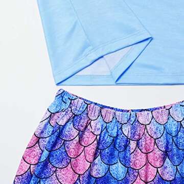 Girls Mermaid Pajama Sets - Cute Cotton Summer Sleepwear