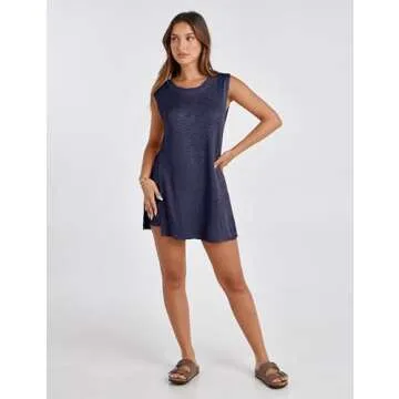Bianstore Women's Summer Sweater Set Sleeveless Knit Pullover Top Matching Shorts 2 Piece Beach Vacation Outfits(Navy-XS)