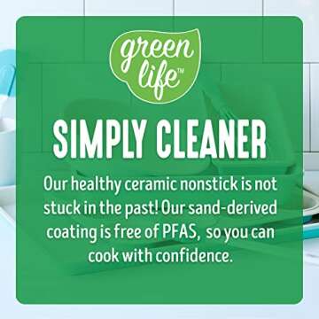 GreenLife Bakeware 9" Round Cake Baking Pan, Healthy Ceramic Nonstick, PFAS & PFOA-Free, Birthday Cakes Tarts & More, Oven Safe to 450F, Easy Cleanup, Turquoise