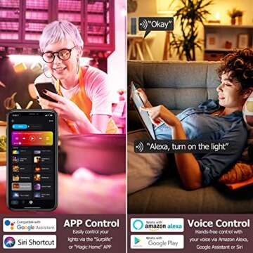 MagicLight Smart Light Bulbs 4 Pack, A19/E26 60W Equi 800LM Color Changing Light Bulb, 2700-6500K, Dimmable by App, Music Sync, Schedule, WiFi & Bluetooth LED Bulb Works with Alexa Google Home