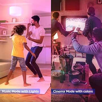 MagicLight Smart Light Bulbs 4 Pack, A19/E26 60W Equi 800LM Color Changing Light Bulb, 2700-6500K, Dimmable by App, Music Sync, Schedule, WiFi & Bluetooth LED Bulb Works with Alexa Google Home