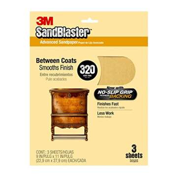 3M SandBlaster 320-Grit Sandpaper for Smooth Finishes