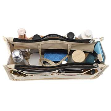 BTSKY Printing Handbag Organizers Inside Purse Insert - High Capacity 13 Pockets Bag Tote Organizer ...